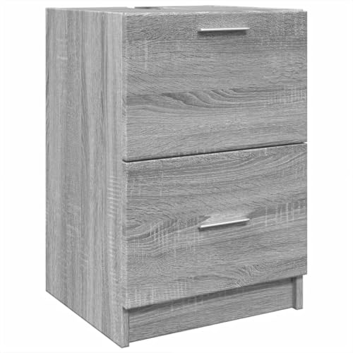 vidaXL Waschbeckenunterschrank, Unterschrank für Badezimmer, Badschrank mit Stauraum, Badezimmerschrank Waschtischunterschrank, Grau Sonoma Holzwerkstoff vidaXL Waschbeckenunterschrank, Unterschrank für Badezimmer, Badschrank mit Stauraum, Badezimmerschrank Waschtischunterschrank, Grau Sonoma Holzwerkstoff von vidaXL