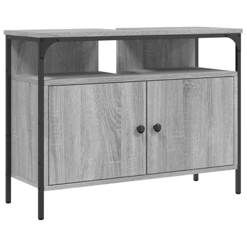vidaXL Waschbeckenunterschrank, Waschbeckenschrank mit viel Stauraum, Unterschrank für Waschbecken Waschtisch, Badschrank Badezimmerschrank Badmöbel, Grau Sonoma Holzwerkstoff vidaXL Waschbeckenunterschrank, Waschbeckenschrank mit viel Stauraum, Unterschrank für Waschbecken Waschtisch, Badschrank Badezimmerschrank Badmöbel, Grau Sonoma Holzwerkstoff von vidaXL