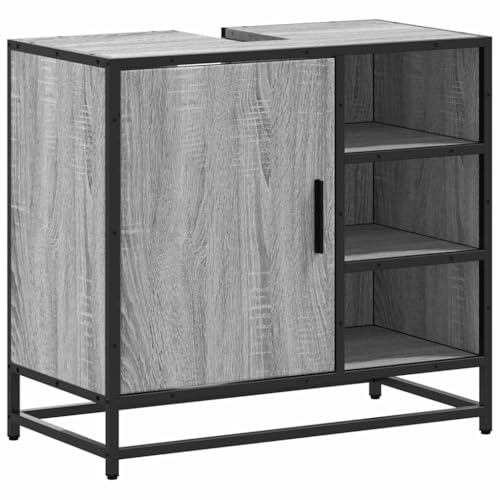 vidaXL Waschbeckenunterschrank Grau Sonoma 65x33x60 cm Holzwerkstoff, Waschbeckenschrank, Waschtischunterschrank, Waschtisch Unterschrank, Waschtisch von vidaXL