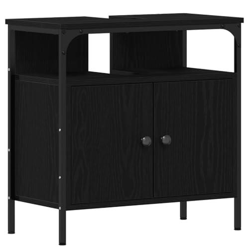 vidaXL Waschbeckenunterschrank Schwarz Eichen-Optik 60x30x60 cm von vidaXL