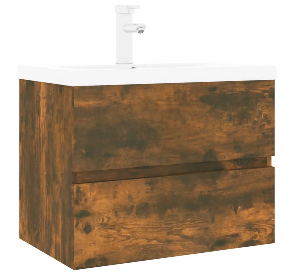 vidaXL Waschbeckenunterschrank Waschbeckenschrank mit Einbaubecken Räuchereiche Holzwerkstoff von vidaXL