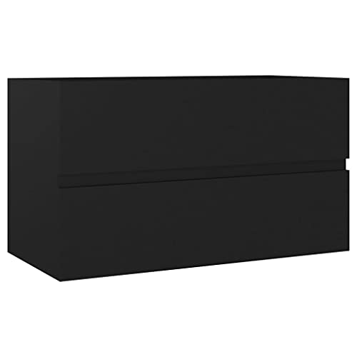 vidaXL Waschbeckenunterschrank Waschtisch Unterschrank Badmöbel Badschrank Badezimmerschrank Badezimmer Schwarz 80x38,5x45cm Holzwerkstoff von vidaXL