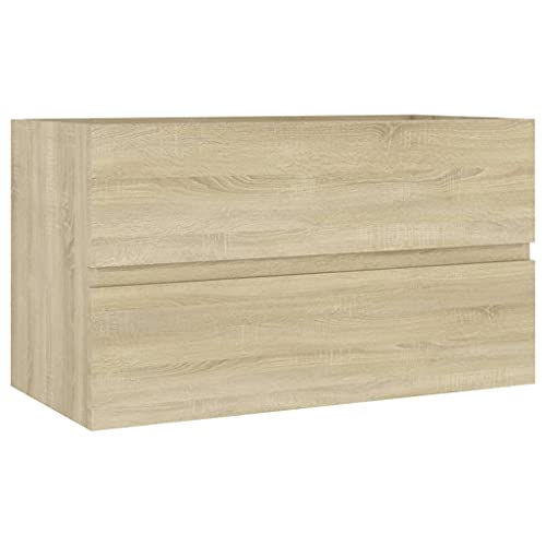 vidaXL Waschbeckenunterschrank Waschtisch Unterschrank Badmöbel Badschrank Badezimmerschrank Badezimmer Sonoma-Eiche 80x38,5x45cm Holzwerkstoff von vidaXL