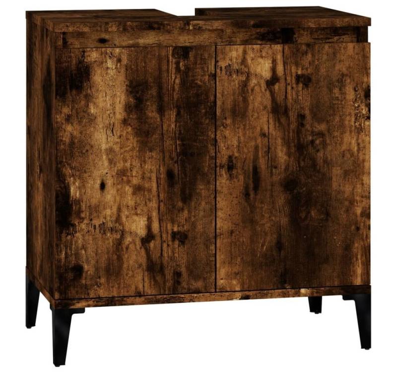 vidaXL Waschtisch Waschbeckenunterschrank Räuchereiche 58x33x60 cm Spanplatte von vidaXL