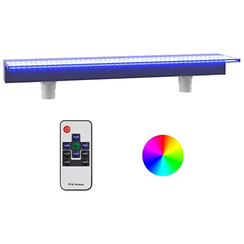 vidaXL Wasserfall Element mit RGB LEDs Schwalldusche Schwallbrause Pool-Fontäne Wasserfontäne Wasserspiel für Gartenteich Pool Deko Acryl 108cm von vidaXL