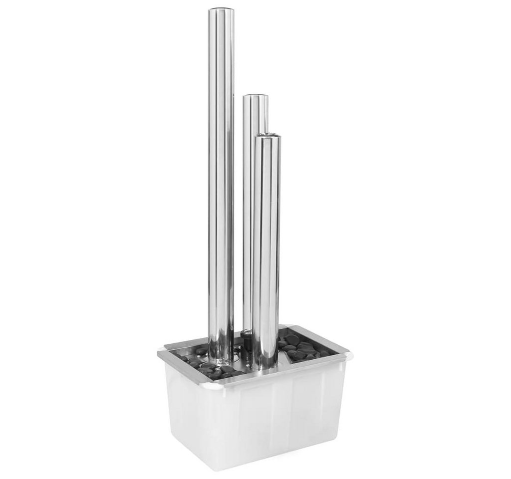 vidaXL Wasserfall Gartenbrunnen Silbern 48x34x123 cm Edelstahl von vidaXL