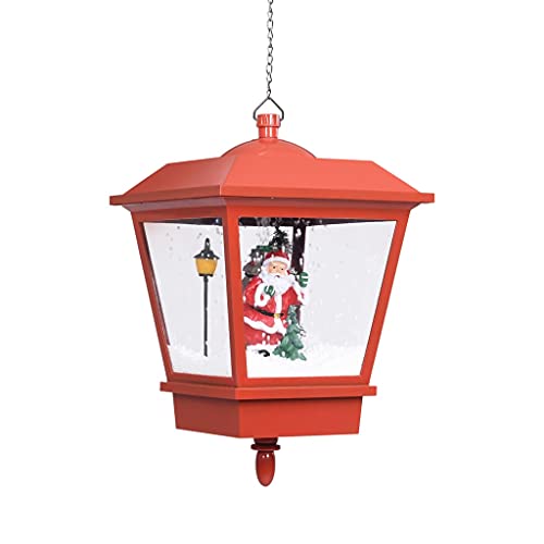 vidaXL Weihnachten Hängelampe mit LED-Licht Weihnachtsmann Hängend Weihnachtslaterne Hängeleuchte Lampe Weihnachtsdeko Rot 27×27×45cm von vidaXL