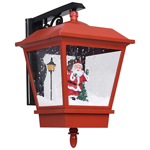 vidaXL Weihnachten Wandleuchte mit LED-Licht Weihnachtsmann Wandlaterne Laterne Wandlampe Weihnachtslaterne Weihnachtsdeko Rot 40x27x45cm von vidaXL