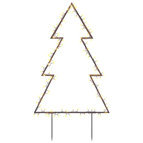 vidaXL Weihnachtsbaum, Beleuchtet Christbaum mit Erdspießen 115 LEDs, Wasserdicht LED Tannenbaum mit 8 Beleuchtungsmodi, Weihnachtsbeleuchtung Weihnachtsdeko, 90 cm von vidaXL