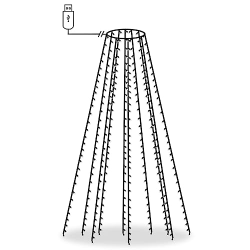vidaXL Weihnachtsbaum Lichternetz mit 250 LEDs Lichterkette Überwurf Lichtervorhang Baumvorhang Weihnachtsdeko Weihnachtsbaumbeleuchtung Kaltweiß 250cm von vidaXL
