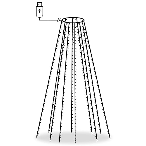 vidaXL Weihnachtsbaum Lichternetz mit 400 LEDs Lichterkette Überwurf Lichtervorhang Baumvorhang Weihnachtsdeko Weihnachtsbaumbeleuchtung Kaltweiß 400cm von vidaXL