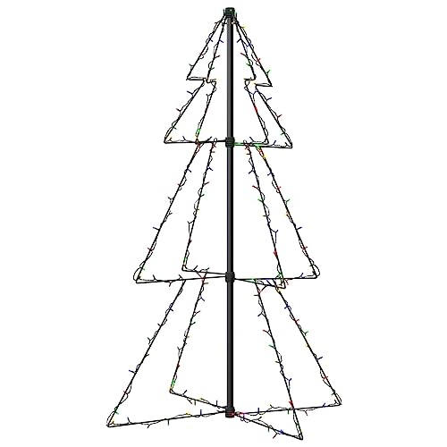 vidaXL Weihnachtsbaum Pyramide Christbaum Leuchtbaum Lichterbaum Weihnachtsbeleuchtung Weihnachtsdeko 160 LEDs Innen Außen 78x120cm von vidaXL