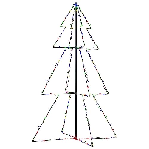 vidaXL Weihnachtsbaum Pyramide Christbaum Leuchtbaum Lichterbaum Weihnachtsbeleuchtung Weihnachtsdeko 200 LEDs Innen Außen 98x150cm von vidaXL