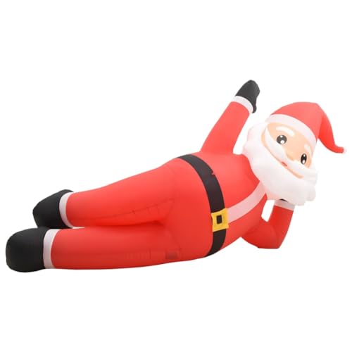 vidaXL Weihnachtsmann Aufblasbar LED Weihnachten Nikolaus Beleuchtet Weihnachtsfigur Weihnachtsdeko Figur Winter Deko IP44 Rot 360cm XXL von vidaXL