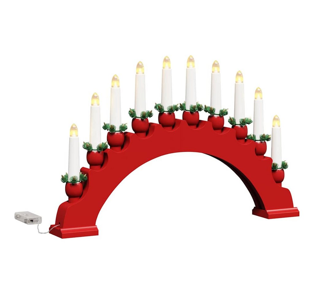 vidaXL Weihnachtspyramide Schwibbogen Lichterbogen Adventsbogen mit 10 LED Kerzen Rot 47 x 5 x 2 vidaXL Weihnachtspyramide Schwibbogen Lichterbogen Adventsbogen mit 10 LED Kerzen Rot 47 x 5 x 2 von vidaXL