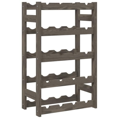vidaXL Weinregal, Flaschenregal mit 5 Ablagen für 20 Flaschen, Weinflaschenhalter Weinständer mit Wellen-Design, Weinhalter Getränkeregal für Küche Keller, Grau Massivholz Kiefer vidaXL Weinregal, Flaschenregal mit 5 Ablagen für 20 Flaschen, Weinflaschenhalter Weinständer mit Wellen-Design, Weinhalter Getränkeregal für Küche Keller, Grau Massivholz Kiefer von vidaXL