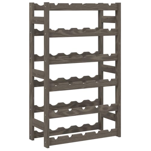 vidaXL Weinregal, Flaschenregal mit 6 Ablagen für 30 Flaschen, Weinflaschenhalter Weinständer mit Wellen-Design, Weinhalter Getränkeregal für Küche Keller, Grau Massivholz Kiefer vidaXL Weinregal, Flaschenregal mit 6 Ablagen für 30 Flaschen, Weinflaschenhalter Weinständer mit Wellen-Design, Weinhalter Getränkeregal für Küche Keller, Grau Massivholz Kiefer von vidaXL