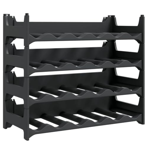 vidaXL Weinregal, Stapelbar Flaschenregal für 24 Flaschen, Weinflaschenhalter Weinständer mit 4 Böden, Weinhalter Getränkeregal für Küche Keller, PP vidaXL Weinregal, Stapelbar Flaschenregal für 24 Flaschen, Weinflaschenhalter Weinständer mit 4 Böden, Weinhalter Getränkeregal für Küche Keller, PP von vidaXL