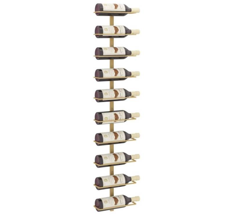vidaXL Weinregal Wand-Weinregal für 10 Flaschen Golden Metall von vidaXL