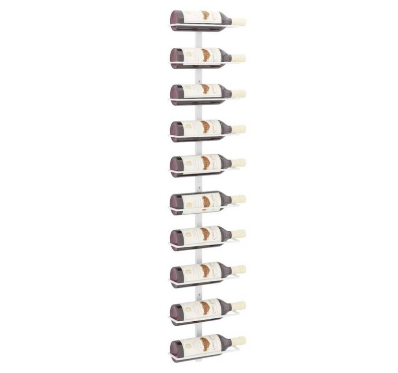 vidaXL Weinregal Wand-Weinregal für 10 Flaschen Weiß Metall von vidaXL