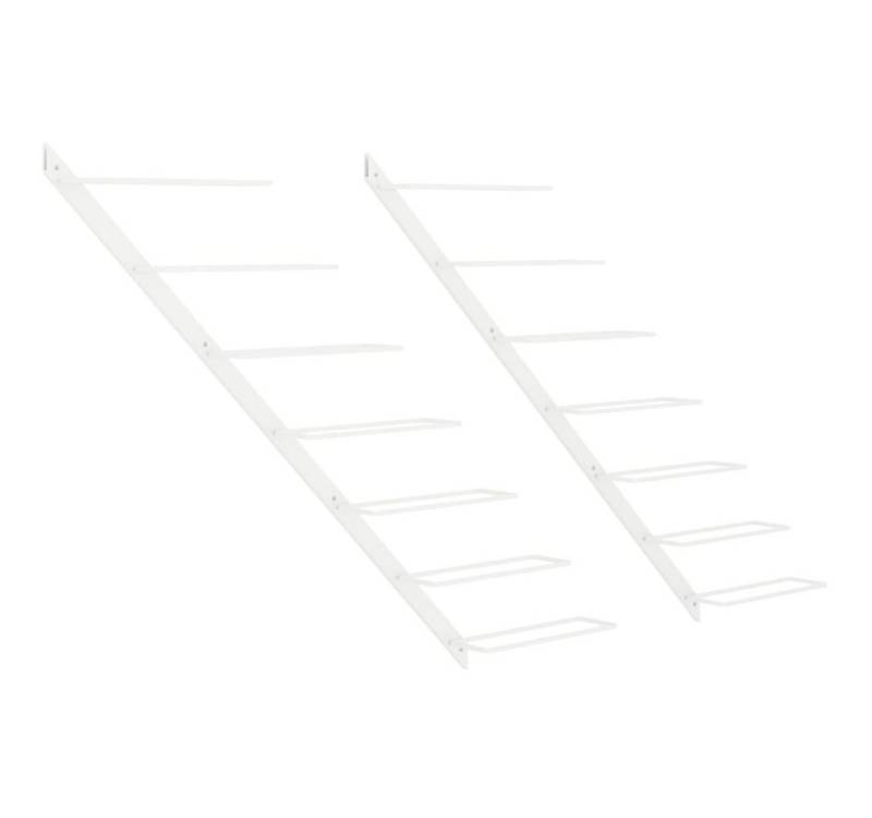 vidaXL Weinregal Wand-Weinregale für 7 Flaschen 2 Stk. Weiß Metall, 2-tlg. von vidaXL