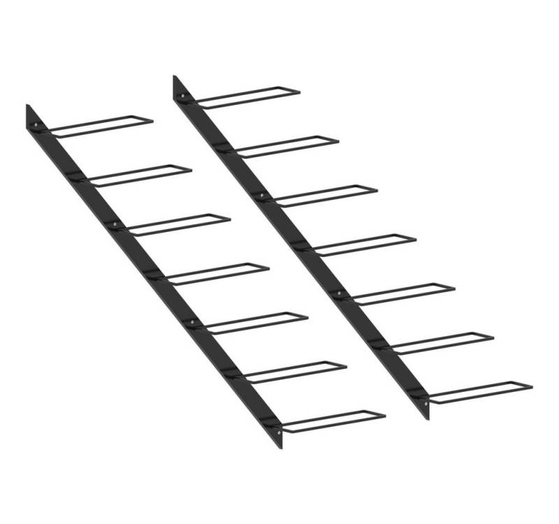 vidaXL Weinregal, Wand-Weinregale für 14 Flaschen 2 Stk. Schwarz Metall von vidaXL