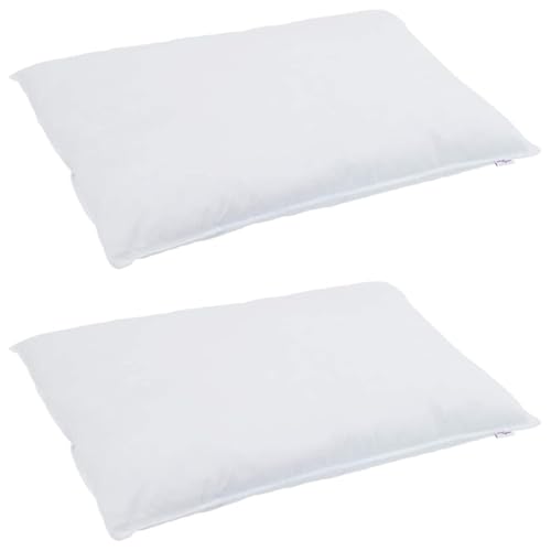 vidaXL Weißes Mikrofaser-Duvet-Set mit Daunenfüllung, 260 x 220 cm, inklusive Zwei Kissen (40 x 80 cm), Boxstich-Design von vidaXL