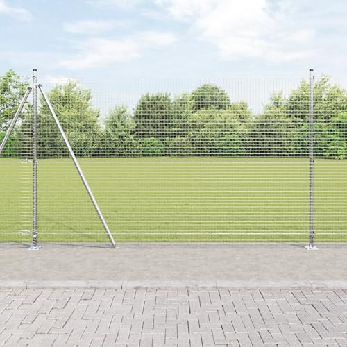 vidaXL Welded Wire Fence mit 13 Flanschpfosten 1.4x25 m Verzinkter Stahl für Außenzaun-Projekte Metallset Gartenbedarf strapazierfähiges Montageset System schwerlast vidaXL Welded Wire Fence mit 13 Flanschpfosten 1.4x25 m Verzinkter Stahl für Außenzaun-Projekte Metallset Gartenbedarf strapazierfähiges Montageset System schwerlast von vidaXL