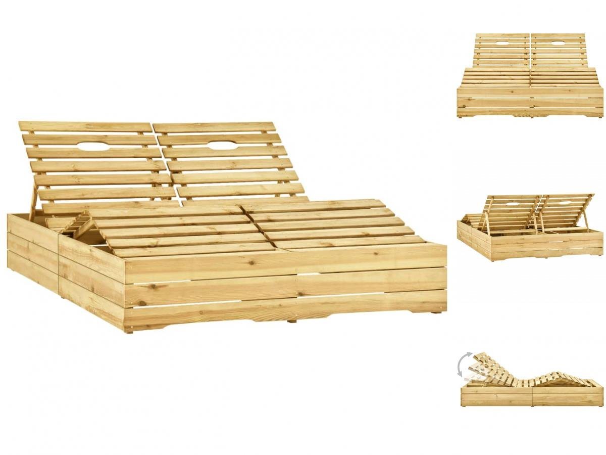 vidaXL Wellnessliege Doppelliege Gartenliege Sonnenliege Holzliege Relaxliege Kiefernholz von vidaXL