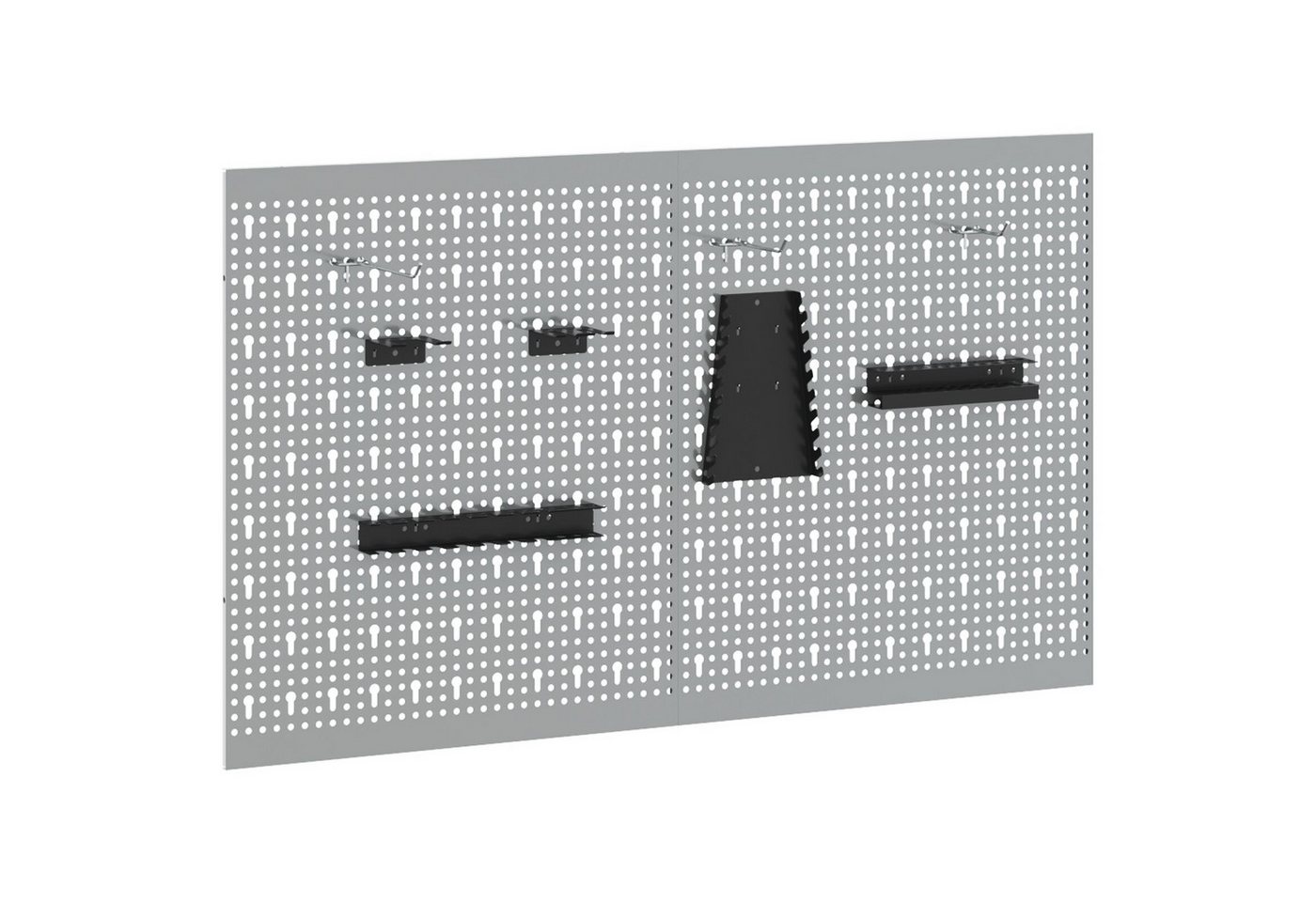 vidaXL Werkbank Pegboards 2er Set mit 8 Zubehörteilen in Grau 50x60 cm aus Stahl vidaXL Werkbank Pegboards 2er Set mit 8 Zubehörteilen in Grau 50x60 cm aus Stahl von vidaXL