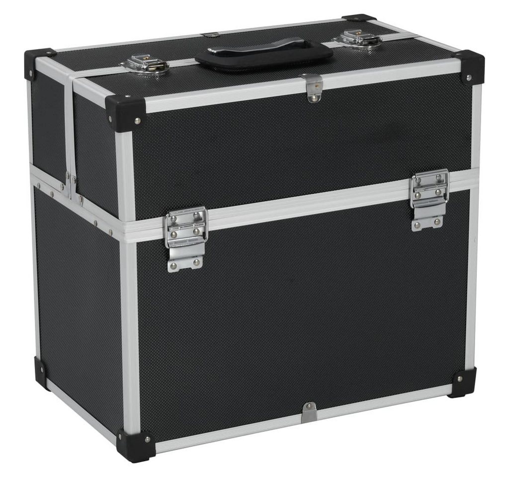 vidaXL Werkzeugbox Werkzeugkoffer 38x22,5x34 cm Schwarz Aluminum von vidaXL