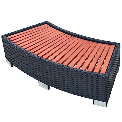 vidaXL Whirlpool Einstieg Trittstufe Treppe Whirlpooltreppe Pool Einstiegstreppe Einstiegshilfe Outdoor Poly Rattan 92x45x25cm Schwarz von vidaXL