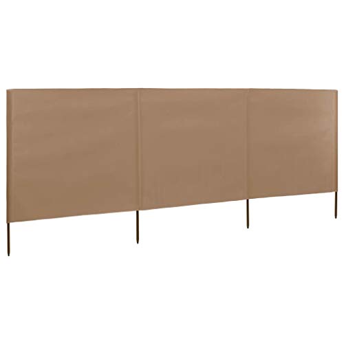 vidaXL Windschutzgewebe 3-TLG. 400x120 cm Taupe Windschutz Sichtschutz Balkon von vidaXL