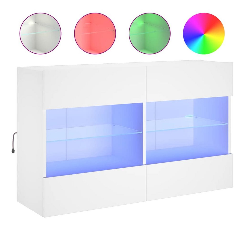 vidaXL Wohnwand, TV-Wandschrank mit LED-Leuchten Weiß 98,5x30x60,5 cm vidaXL Wohnwand, TV-Wandschrank mit LED-Leuchten Weiß 98,5x30x60,5 cm von vidaXL