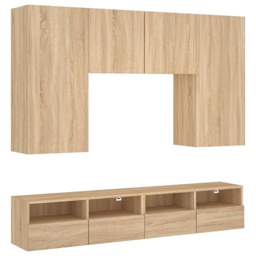 vidaXL Wohnwand 5-TLG., Schrankwand mit viel Stauraum, Wandmontage Anbauwand Fernsehschrank, Wohnzimmer Set Schrank Wandschrank, Sonoma-Eiche Holzwerkstoff vidaXL Wohnwand 5-TLG., Schrankwand mit viel Stauraum, Wandmontage Anbauwand Fernsehschrank, Wohnzimmer Set Schrank Wandschrank, Sonoma-Eiche Holzwerkstoff von vidaXL