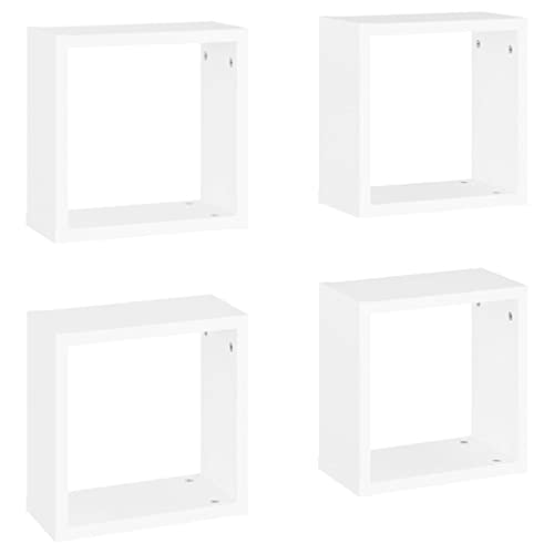 vidaXL 4X Würfelregal Wandregal Hängeregal Cube Lounge CD Regal Dekoregal Bücherregal Schweberegal Wandboard Regalwürfel Weiß 30x15x30cm von vidaXL