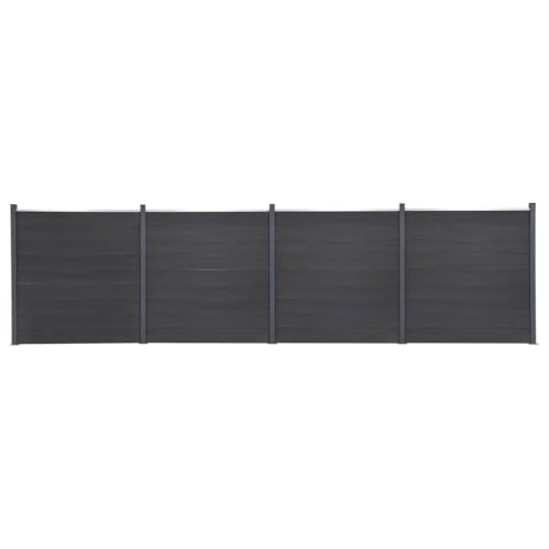 vidaXL Zaunelement Set, Rostfrei Gartenzaun Set mit 36 Zaunbrett 5 Pfosten, Sichtschutzzaun mit doppelseitigem Design, Zaun Komplettset, Grau 699x186cm WPC vidaXL Zaunelement Set, Rostfrei Gartenzaun Set mit 36 Zaunbrett 5 Pfosten, Sichtschutzzaun mit doppelseitigem Design, Zaun Komplettset, Grau 699x186cm WPC von vidaXL