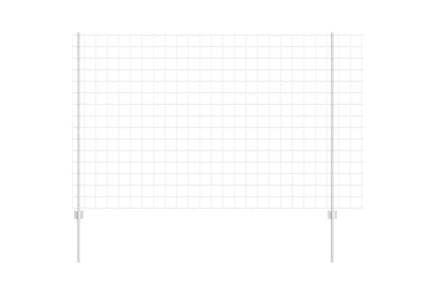 vidaXL Zaunpfosten Euro Zaun mit 10 U-Posten Silber 1,5x10 m Stahl, (6-St) von vidaXL