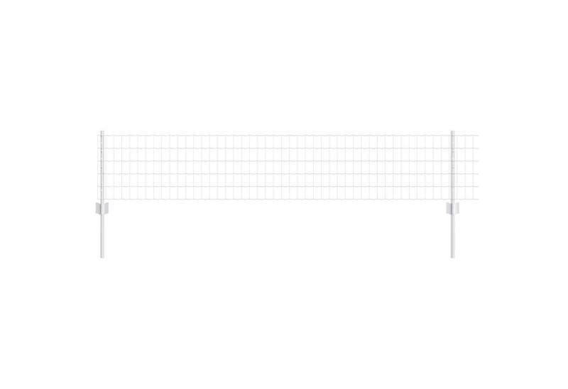 vidaXL Zaunpfosten Euro Zaun mit 22 U-Pfosten Silber 0,4x50 m Stahl, (23-St) von vidaXL