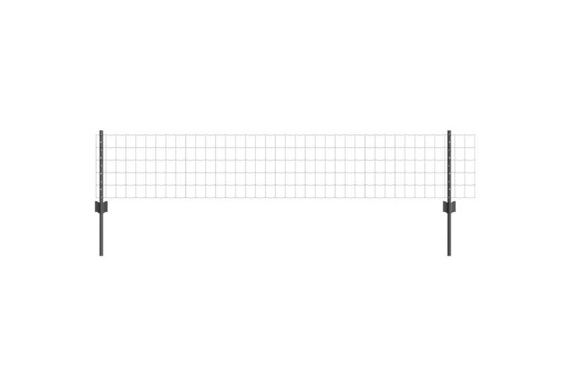 vidaXL Zaunpfosten Euro Zaun mit 5 U-Posten Grau 0,4x10 m Stahl, (1-St) von vidaXL