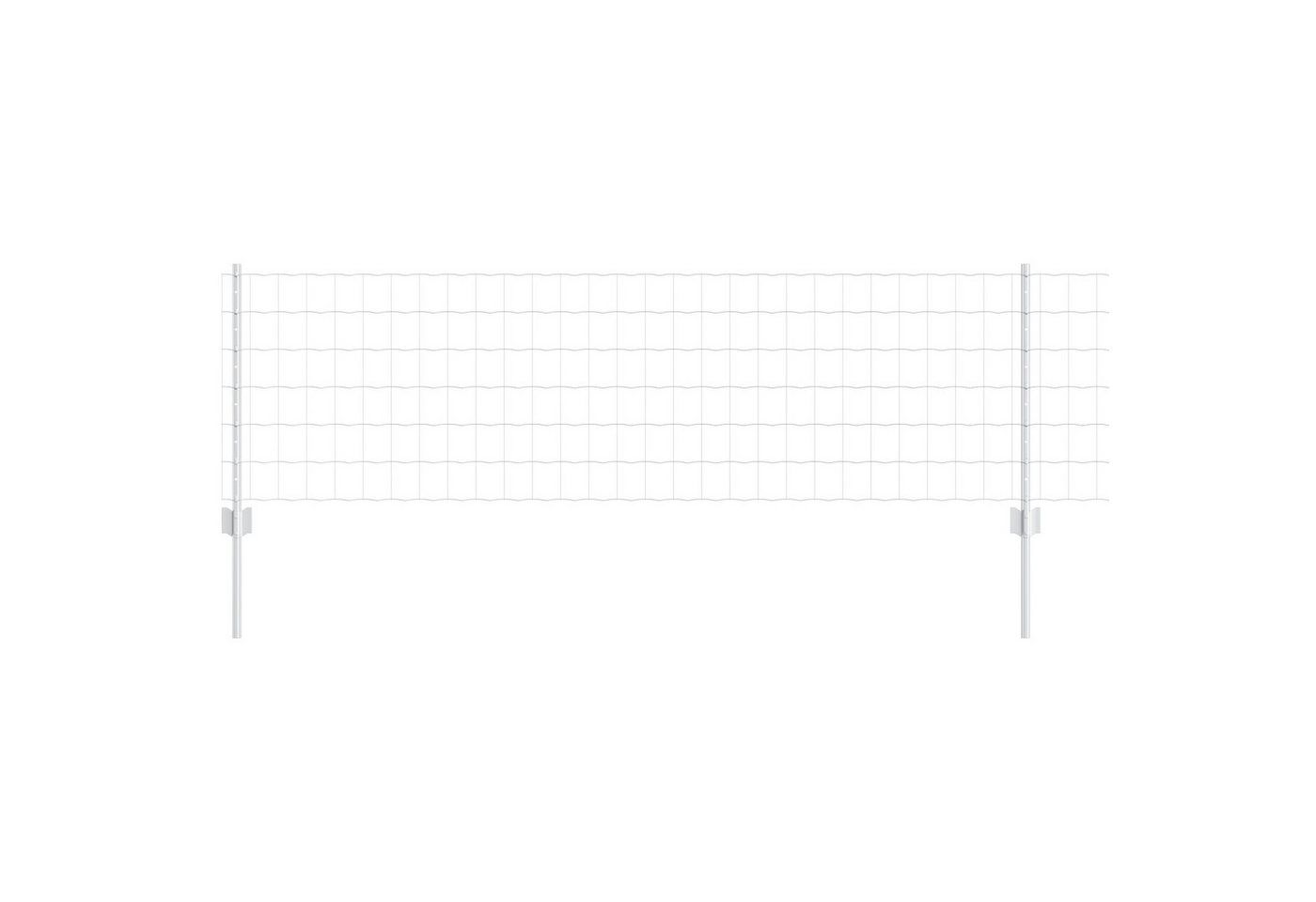 vidaXL Zaunpfosten Eurozaun mit 11 U-Posten Silber 0,6x25 m Stahl, (12-St) von vidaXL