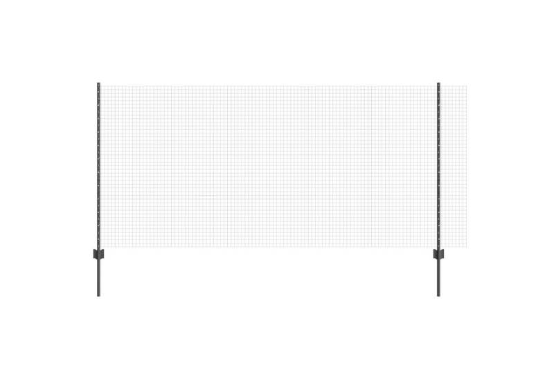 vidaXL Zaunpfosten Geschweißter Drahtzaun mit 44 U-Posts Grau 1,2x50 m Stahl, (12-St) von vidaXL