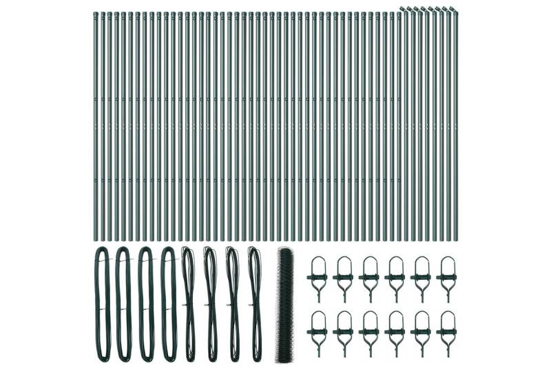 vidaXL Zaunpfosten Hexagonzaun Grün 1x100 m Stahl, (5-St) von vidaXL