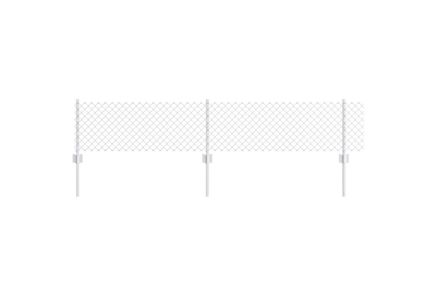 vidaXL Zaunpfosten Kettengitterzaun mit 10 U-Posts Silber 0,4x10 m Stahl, (11-St) von vidaXL