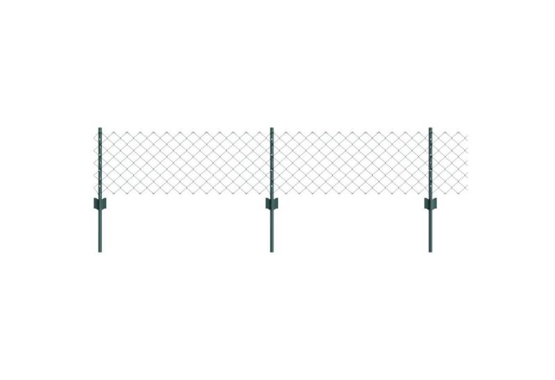 vidaXL Zaunpfosten Drahtzaun mit 22 U-Posts Grün 0.4x25 m Stahl, (23-St) von vidaXL