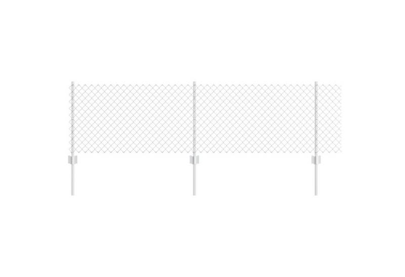 vidaXL Zaunpfosten Kettenzaun mit 10 U-Posts Silber 0.6x10 m Stahl, (11-St) von vidaXL
