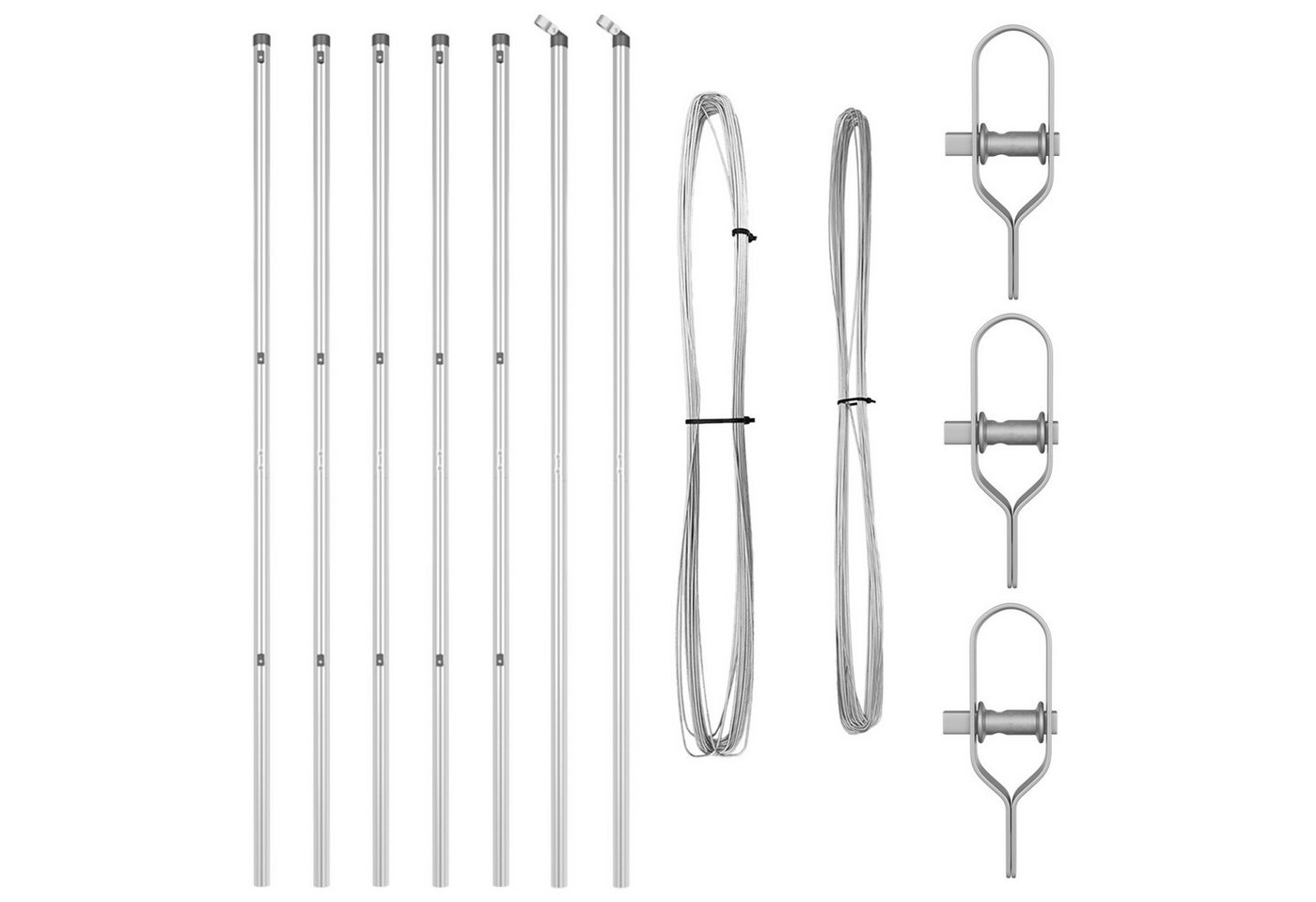 vidaXL Zaunpfosten Zaunpfosten 7 Stk. Ø32 mm 150 cm Verzinkter Stahl, (7-St) von vidaXL