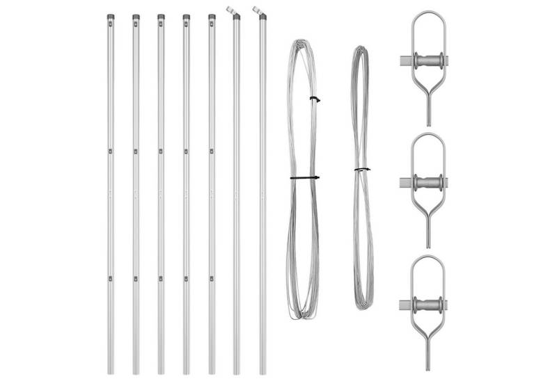 vidaXL Zaunpfosten Zaunpfosten 7 Stk. Ø32 mm 150 cm Verzinkter Stahl, (7-St) von vidaXL