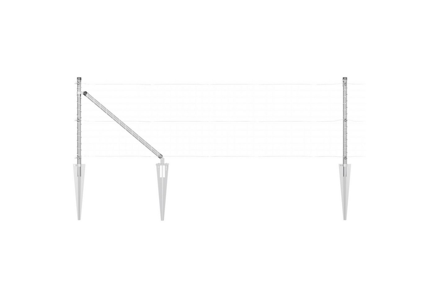 vidaXL Zaunpfosten Zaunpfosten mit Spitzen 13 Stk. Ø32 mm 80 cm Verzinkter Stahl, (13-St) von vidaXL