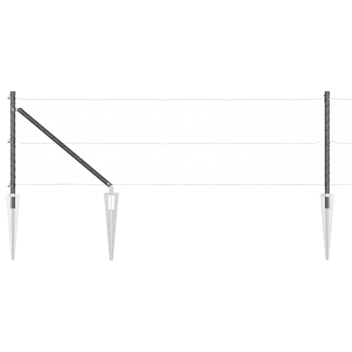 vidaXL Zaunpfosten mit Spitze 7 Stück Ø32 mm 120 cm verzinkter Stahl von vidaXL